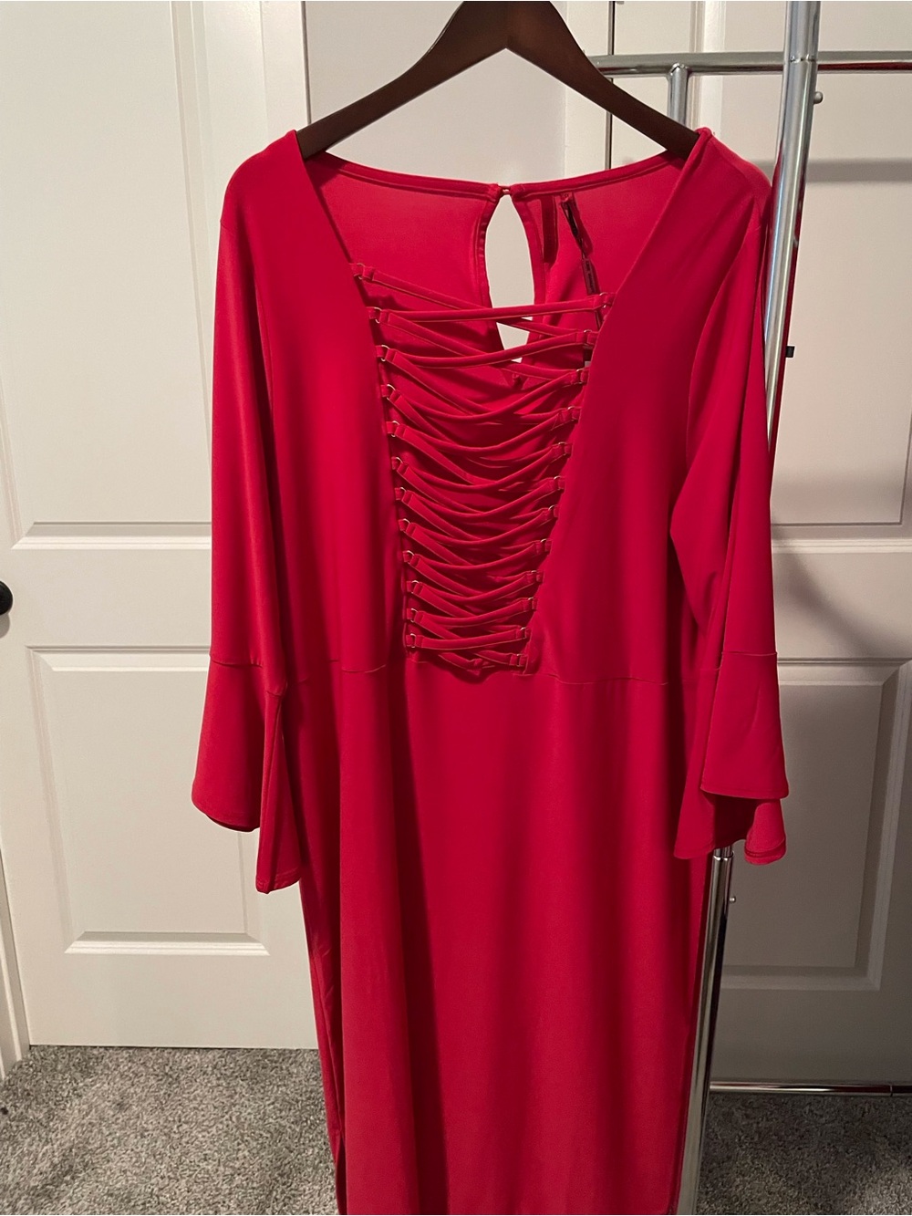 Love Scarlett Women's Red Lace-Up Back Dress